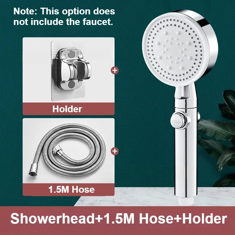 Wall Mounted Cold Hot Water Mixer 304 Stainless Steel Triple Valve Nozzle Tap Bathtub Faucet Bathroom Shower Faucet
