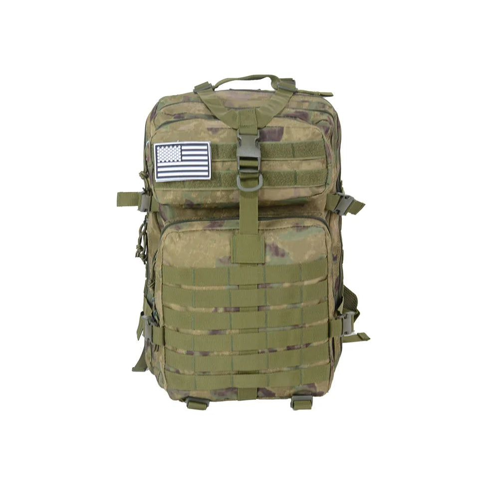 50 Liters Outdoor Tactical Dual Shoulder Large 3P Backpack Backcountry Cycling Sports Backpack Travel Attack Camouflage Multi-Fu