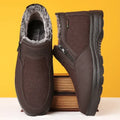 Cotton Shoes Middle-aged Elderly Men's New Plush Warm Anti Slip Waterproof Snow Boots Outdoor Work Travel Leisure Shoes 2024