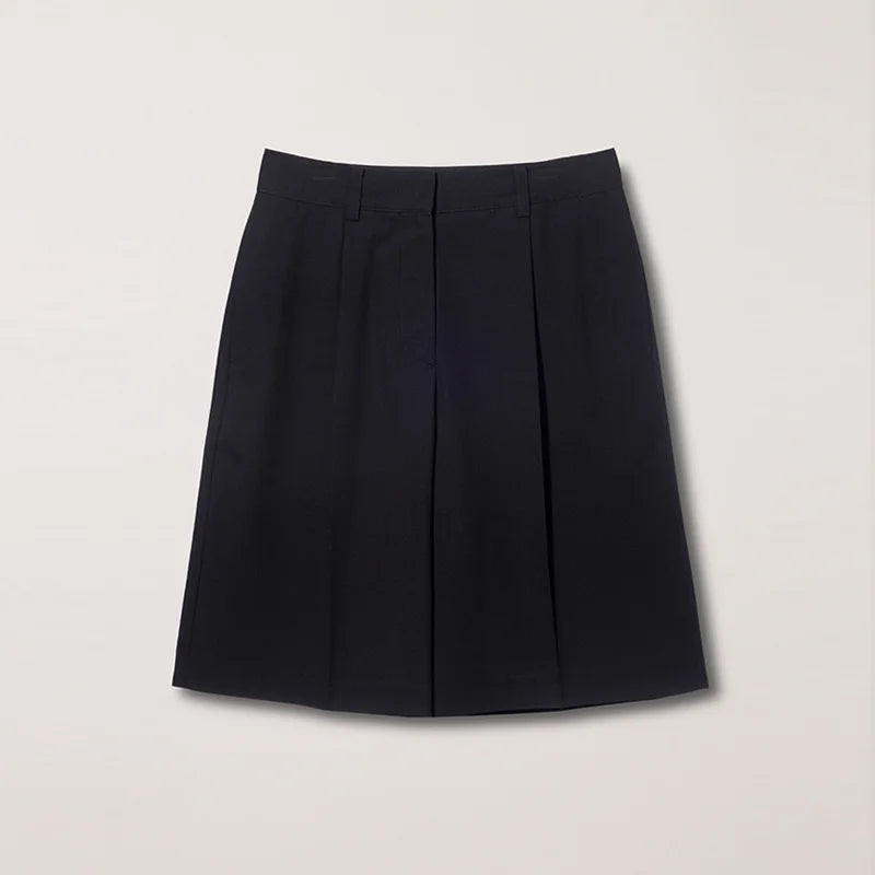 High Waist Suit Short Pants Women's Casual Loose Straight Leg Pants Summer Five Parts Outwear Comfortable Polyester Fiber