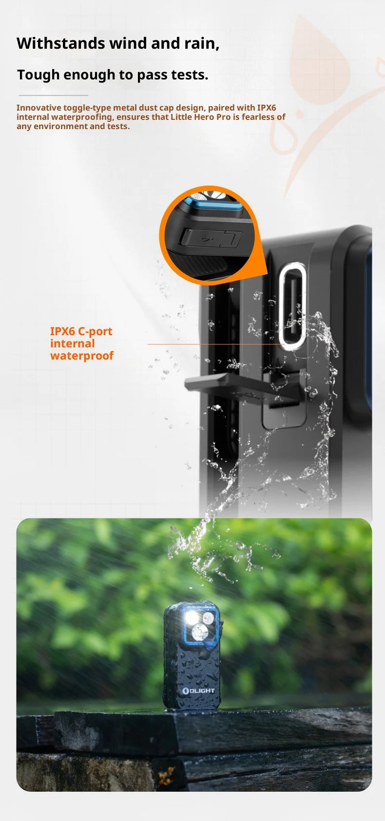 Olight Oclip Pro Outdoor Flashlight Portable Strong Light Camping Torch Long Range Rechargeable 500LM Aluminum Alloy Flashlight