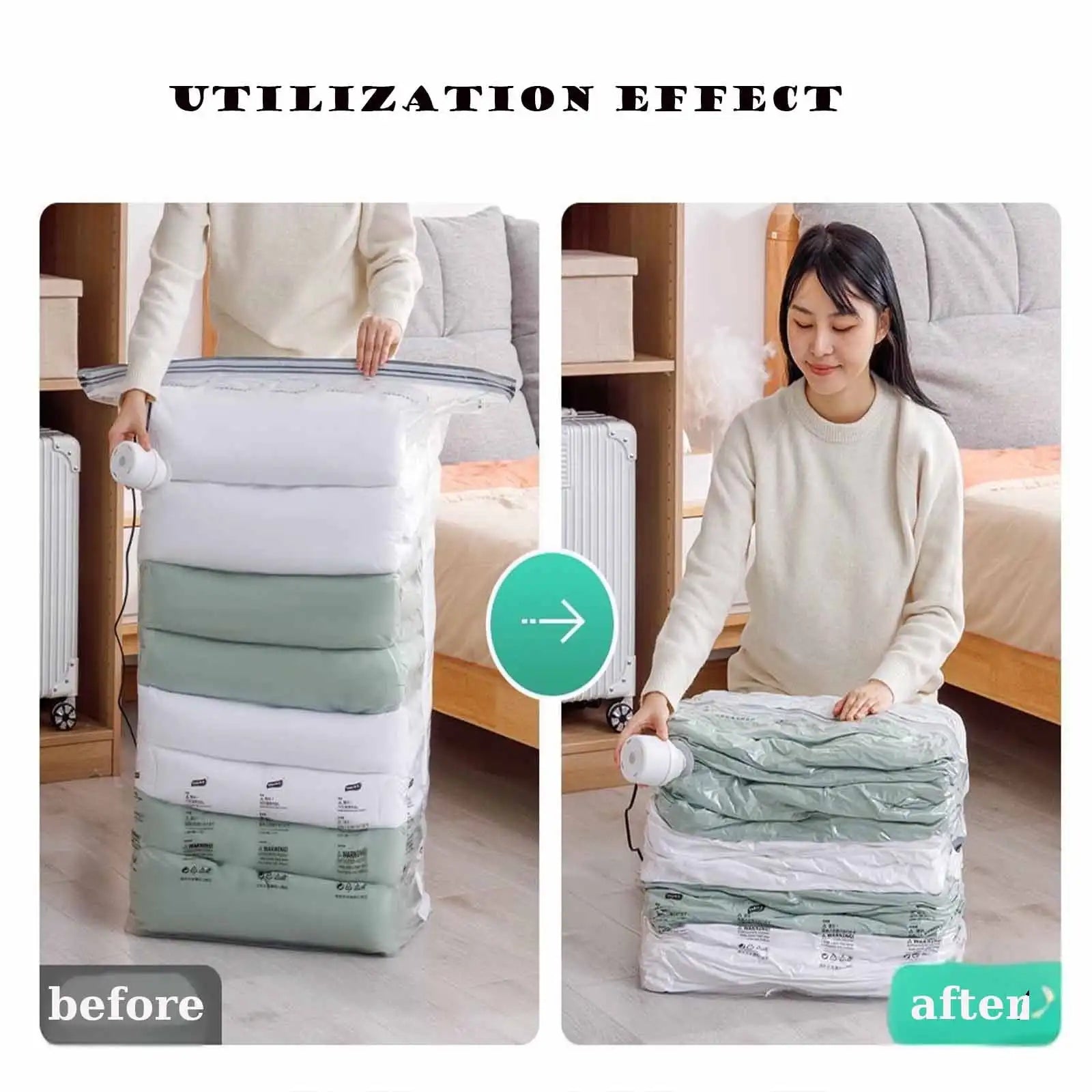 EU/USA/CN Plug Electric Vacuum Pump High-Efficiency Air Extraction for Portable Travel Storage Bag Compression Clothing Quilts