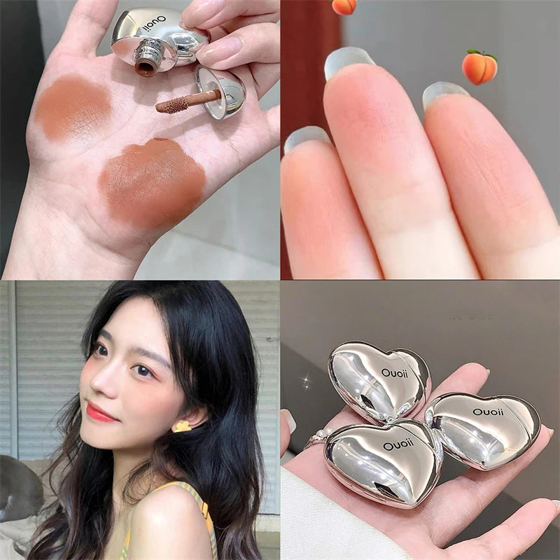 Lavender Matte Liquid Blush Velvet Heart Strawberry Peach Face Pigment Lasting Beauty Natural Cheek Tint Cream Blush Makeup