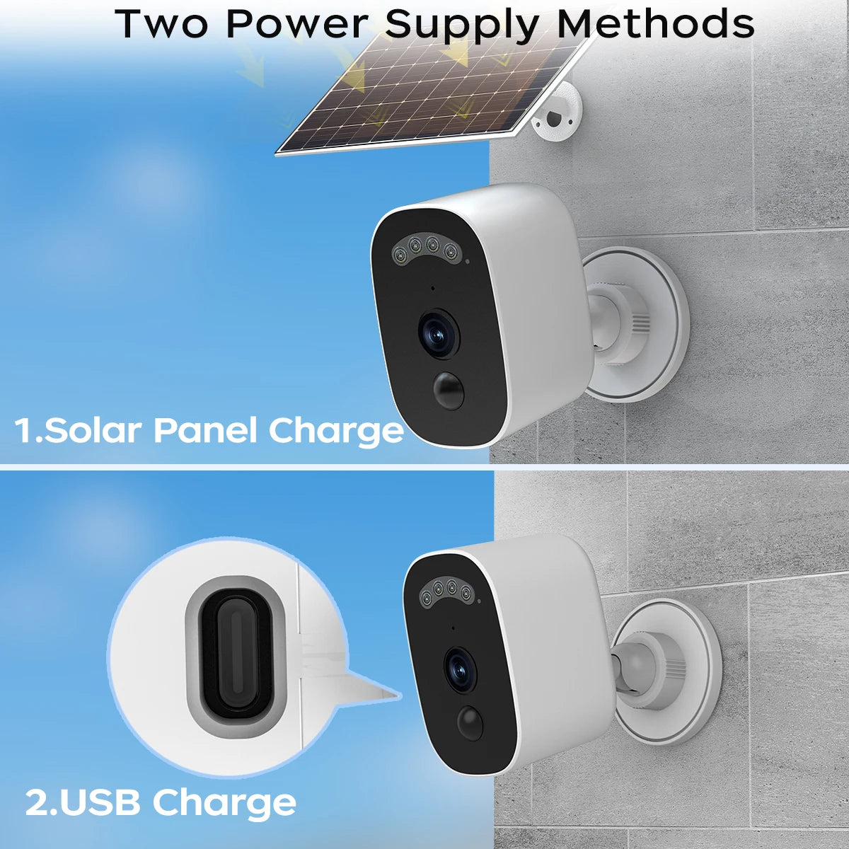 JOOAN 5MP WiFi Solar Camera Outdoor Wireless Battery Powered Security Camera PIR Human Detection Night Vision IP66 Waterproof