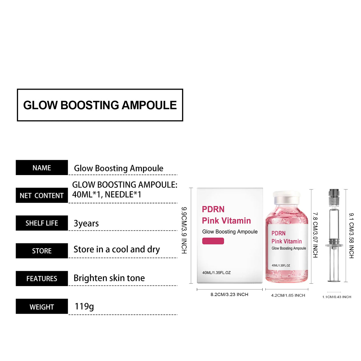 Korean Glass Skin PDRN Facial Care Set,Pink Vitamin B12 Glow Boosting&Salmon DNA Technology,Niacinamide Dark Spot Eraser,Glow&Brightening&100+ Hyaluronic Acid Deep Hydration,Skin Regeneration&Barrier Repair,Syringe Precision