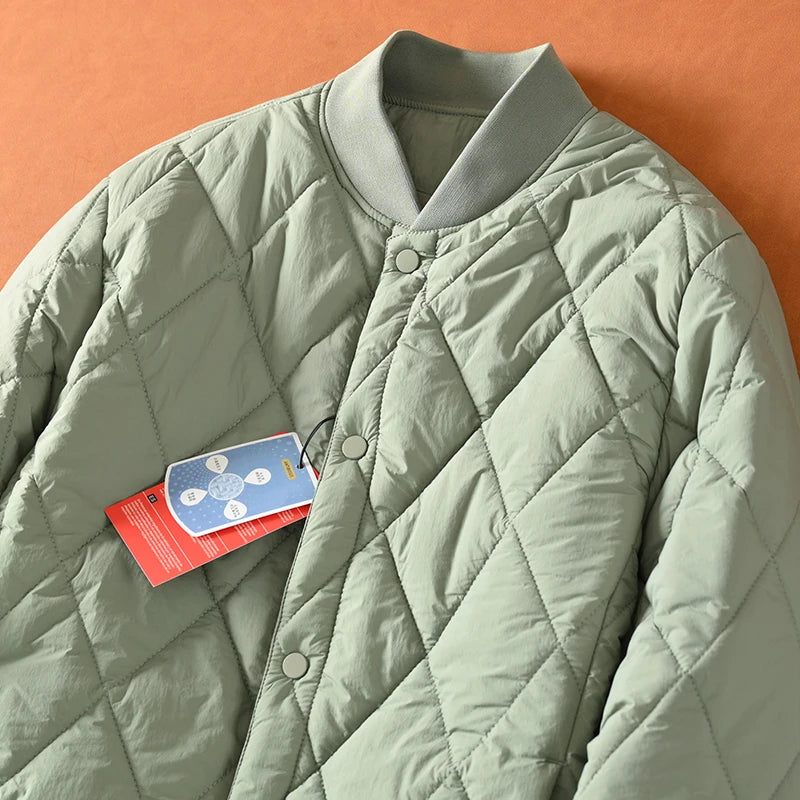 Lightweight Warm Stiched Cotton Jacket Ball Collar Winter Men Women Comfortable Windproof Cold Resistant Layering Cotton Coat...