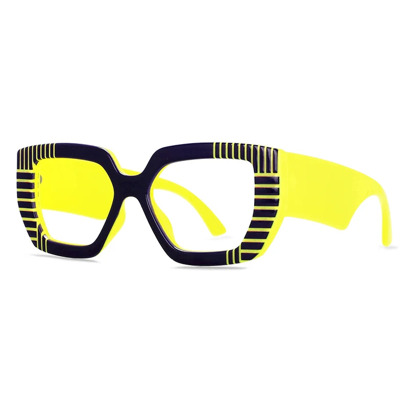 R57095 Women Fashion Colorful Stripe Reading Glasses Dioptric +0.50~+3.50 Lady Trend Square Large Frames Presbyopic Eyeglass
