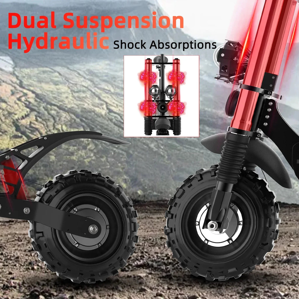 1200W-6000W SingleDual Motor Electric Scooter Adults 72V 60V 52V 48V Off Road Winter Snow Anti-Slip Foldable E-Scooter