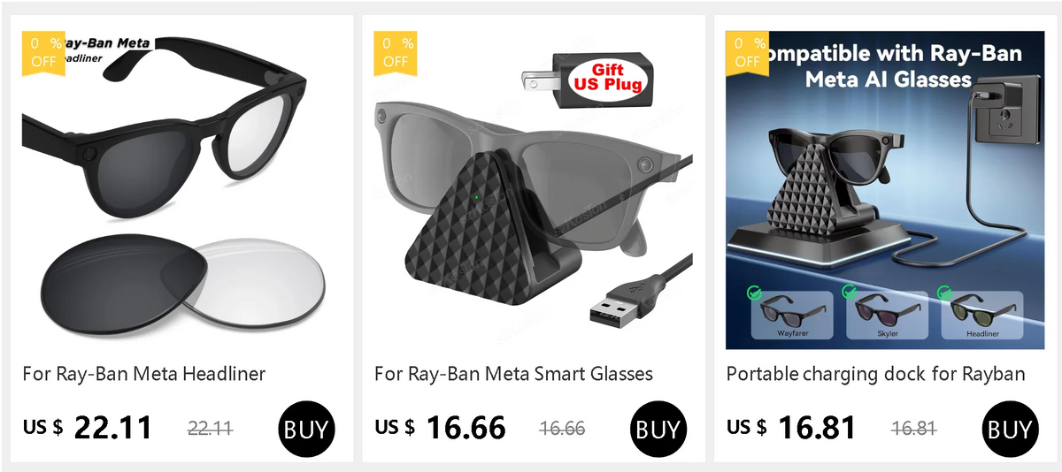 Photochromic & Polarized Replacement Lenses For Ray-Ban Meta Wayfarer RW4006 / RW4008 / RW4012 Gen1/2 AI Smart Glasses Lens
