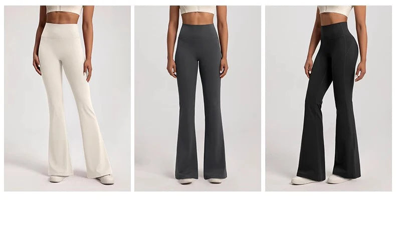 High-Waist Flared Yoga Leggings for Women High-End Wide-Leg Breathable Gym Casual Sports Bottoms