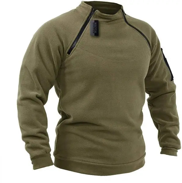Brand High Quality Winter Mens  Sweatshirt Fleece Zipper Pullover Men's Solid Color Loose Lamb Thick Clothing Streetwear