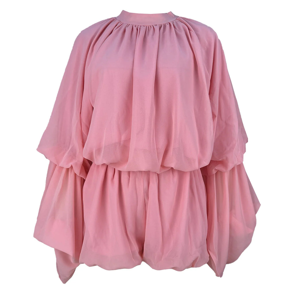 Two Piece Sets Women Shorts Lantern Sleeve Matching Sets Shirts Shorts Ruffles Pleated Suits Elegant Summer Y2k Streetwear Work