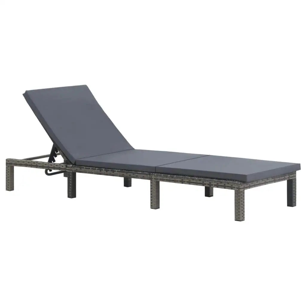 All-Weather Wicker Outdoor Chaise Lounge, Adjustable Backrest with Cushion for Poolside Garden Lawn, Poly Rattan, Customized