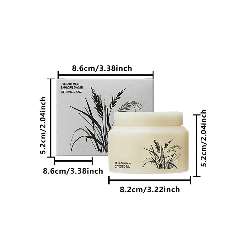 Rice Jam Hydrating Face Mask Korean Rice Brightening Smoothing Skincare Products Deep Cleansing  Nourishing Mask For Face Body