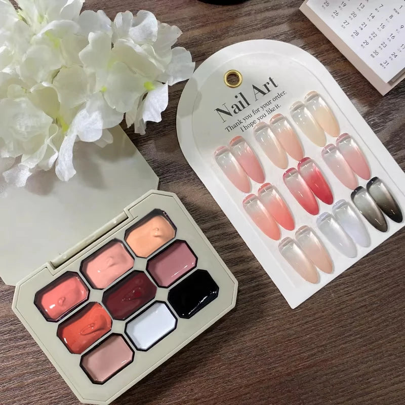 Spring and Autumn Style 9-Panel Solid Gel UV Nail Art: DIY Nail Art Charm, Suitable for French Manicures, Perfect for Beginners