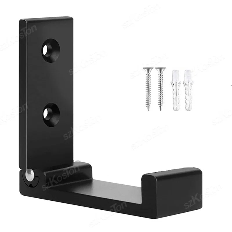 Folding Wall Hook Hidden Robe Towel Coat Hook Aluminum Alloy Hook for Home Kitchen Bathroom Black Sliver Towel Hanger