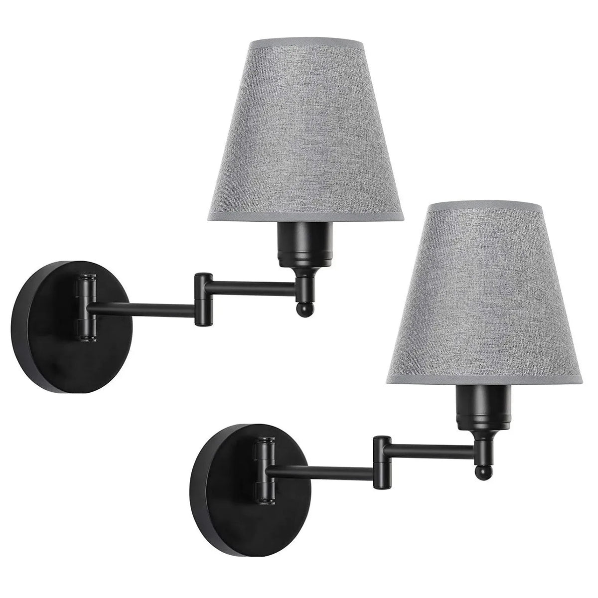 LED American Wall Lamp Folding Swing Arm US EU Plug Switch Fabric Bedroom Bedside Living Room Study Stairway Aisle Plug Light