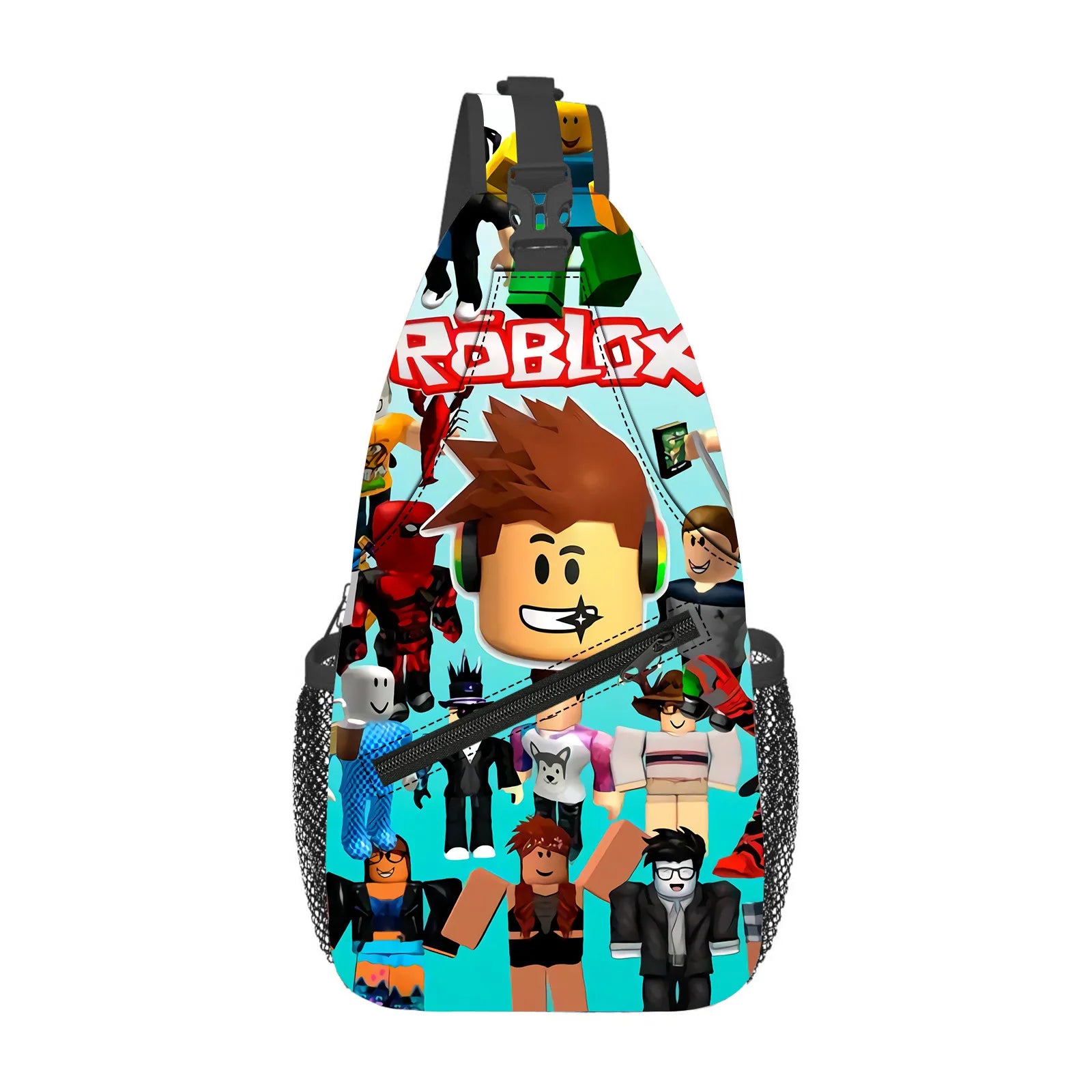 Roblox Shoulder Bag Virtual Gaming World Cartoon Print Sports Crossbody Bag 29*13*39cm Chest Bag