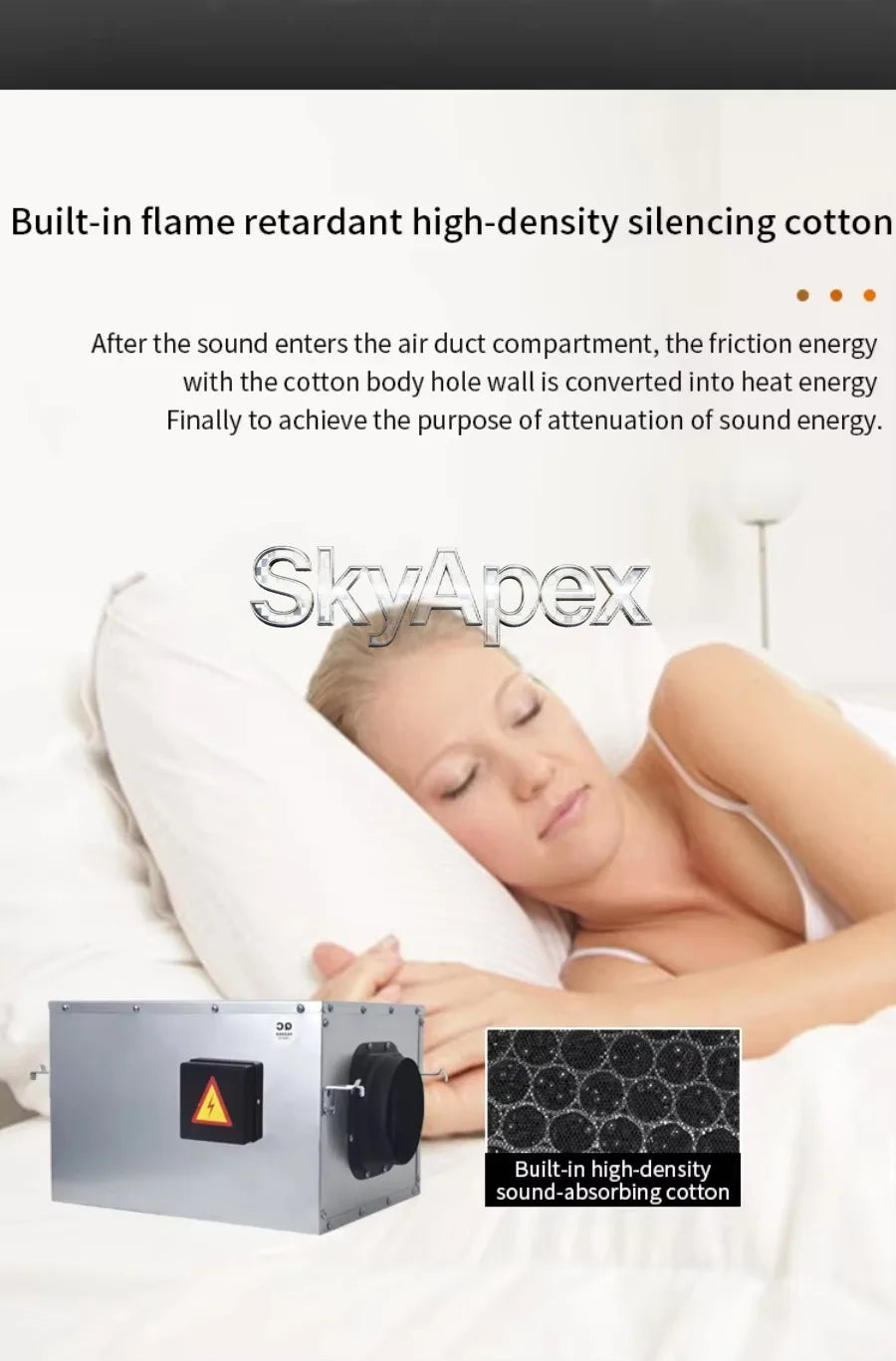 Industrial Quiet Strong Wind Exhaust Fan Sealed Wiring Box Safe Ventilation Device For Mall Office Building Air Circulation