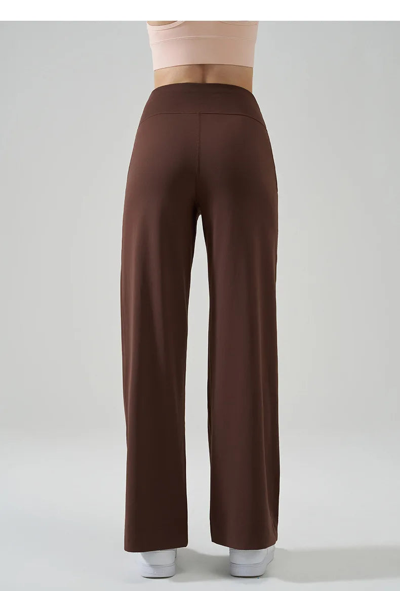 Women's High-Waisted Drawstring Wide-Leg Sports Pants Loose Fit Running Trousers & Slimming Yoga Fitness Pants