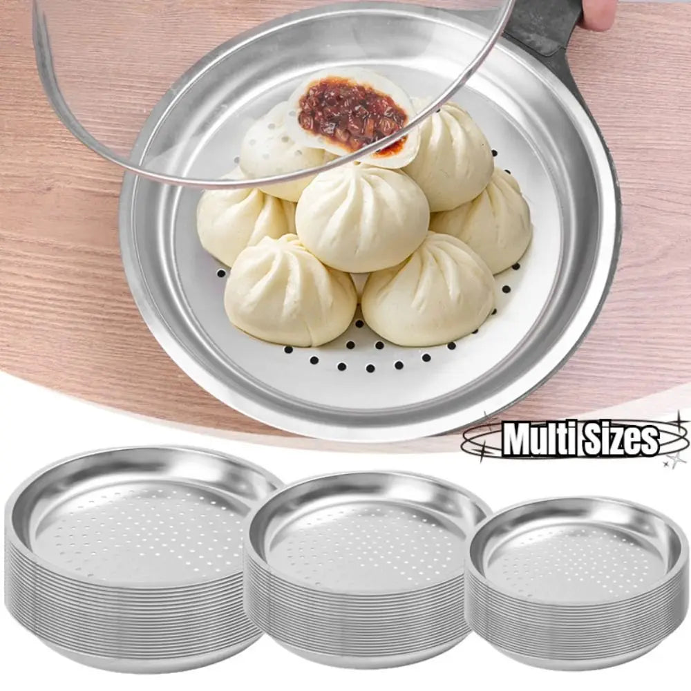 New 28/30/32/34cm Durable Dumplings Fish Steaming Tray Cooking Gadgets Thickened Steamer Stainless Steel Kitchen Wok