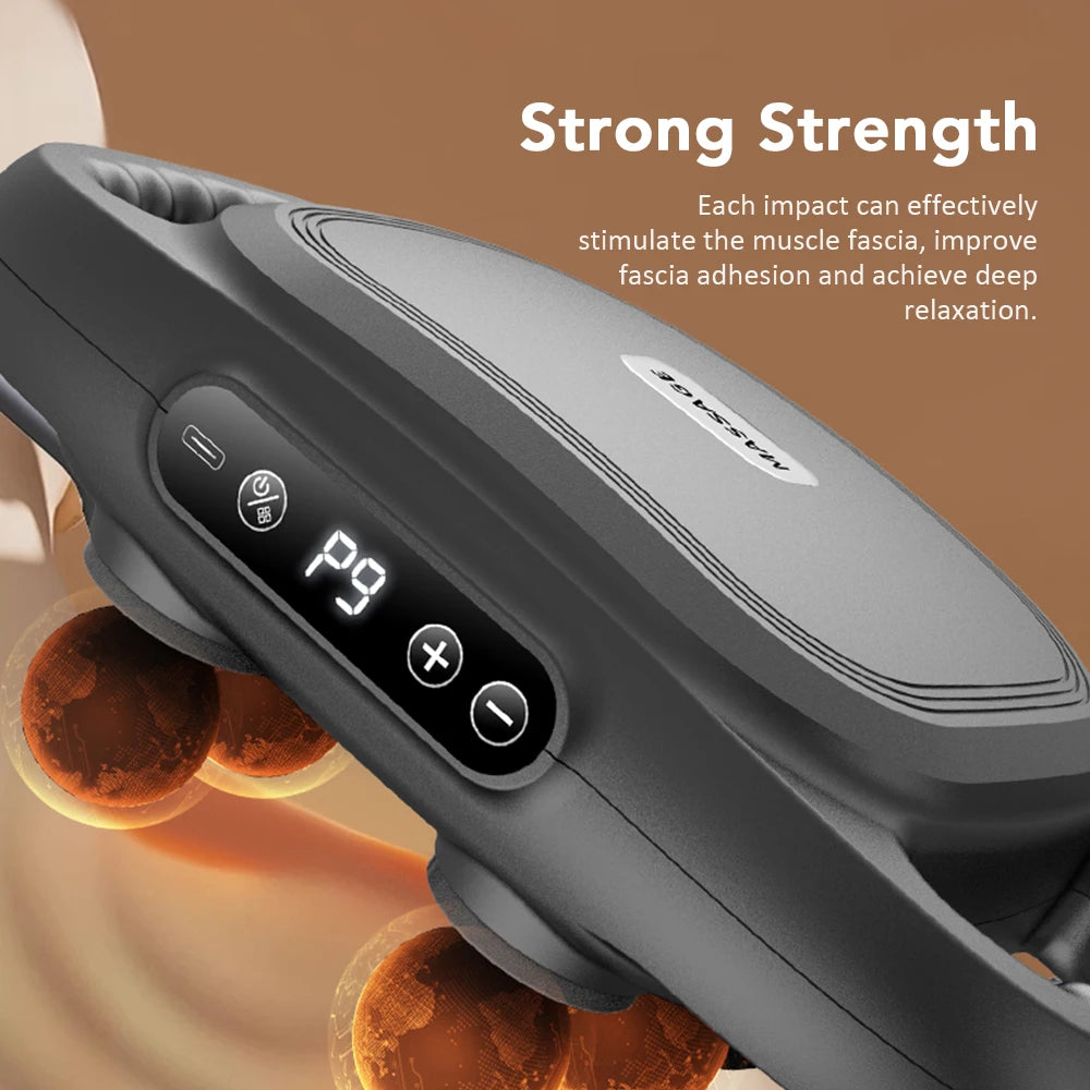Electric Fascia Gun 6 Heads Massage Gun High Frequency Vibration Muscle Relax Body Massager Deep Tissue Back Leg Neck Massage