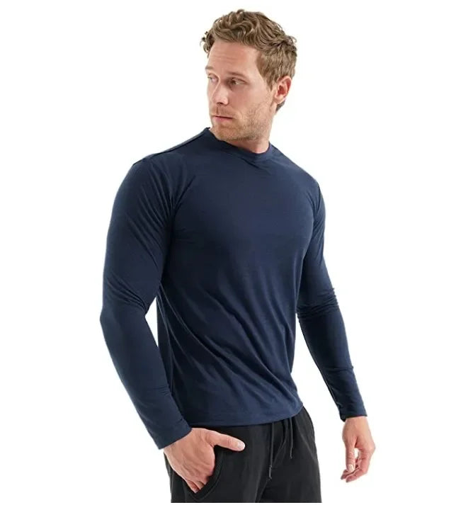 100% Merino Wool Thermal Underwear Men Merino Wool Base Layer Shirt 240G Winter Warm Wicking Breathable Anti-Odor USA Size