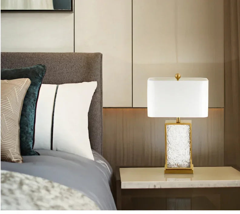 Modern Table Lamps Silk Fabric Lampshade Bedroom Bedside Lamp Ambient Light Modern  Simple Desktop Decoration