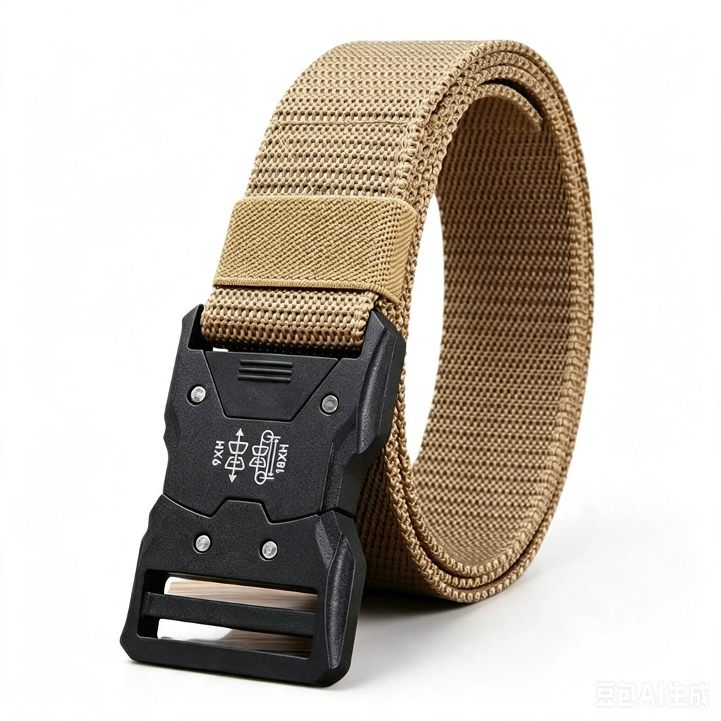 Men's Tactical Belt Versatile Durable Nylon Canvas Belt Outdoor Hunting Automatic Buckle Military Training Pants Belt for Men