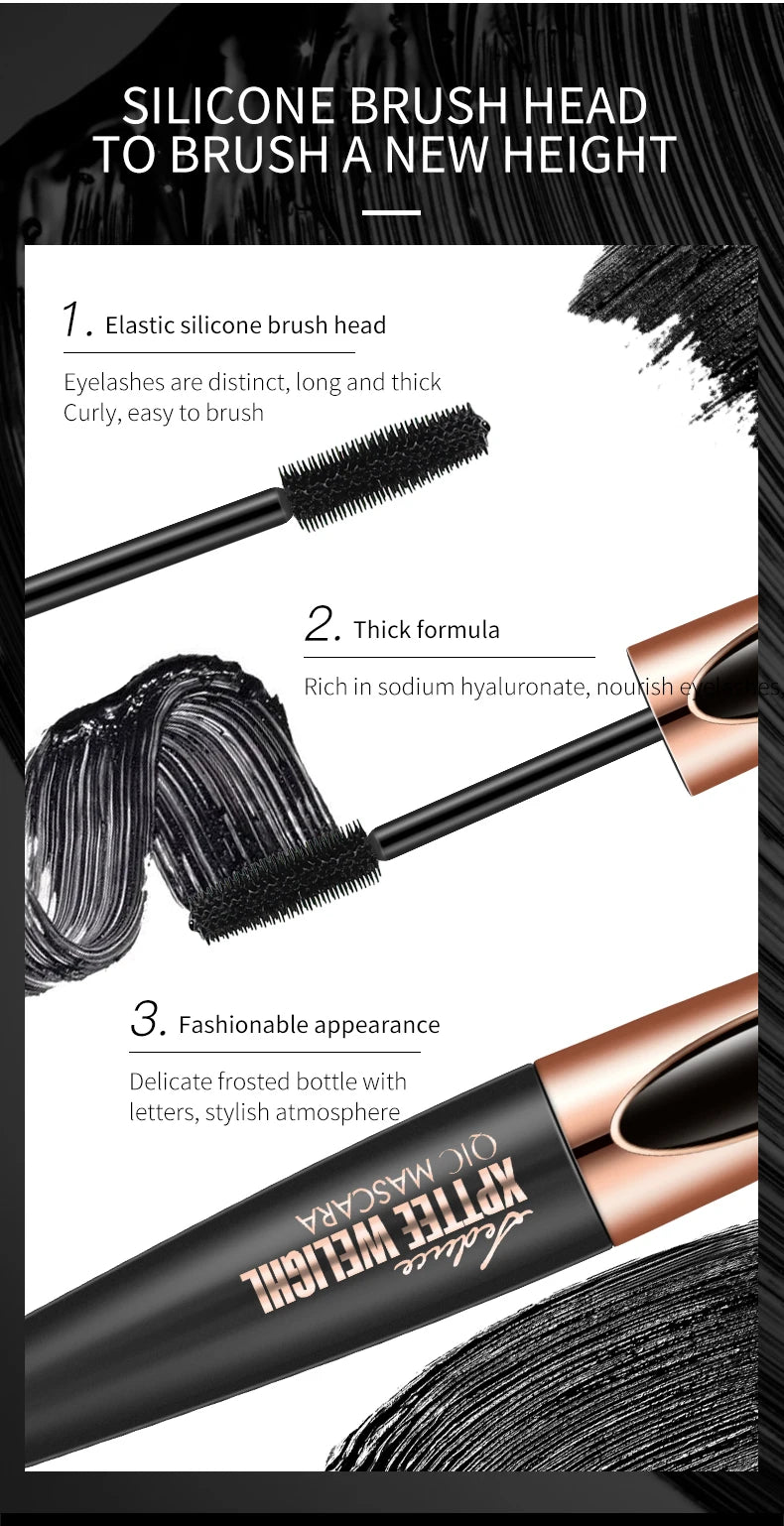 1PC 4D Silk Fiber Lash Curling Mascara for Eyelash Extension Black Thick Long Waterproof  Eye Lashes Mascara Makeup Cosmetics
