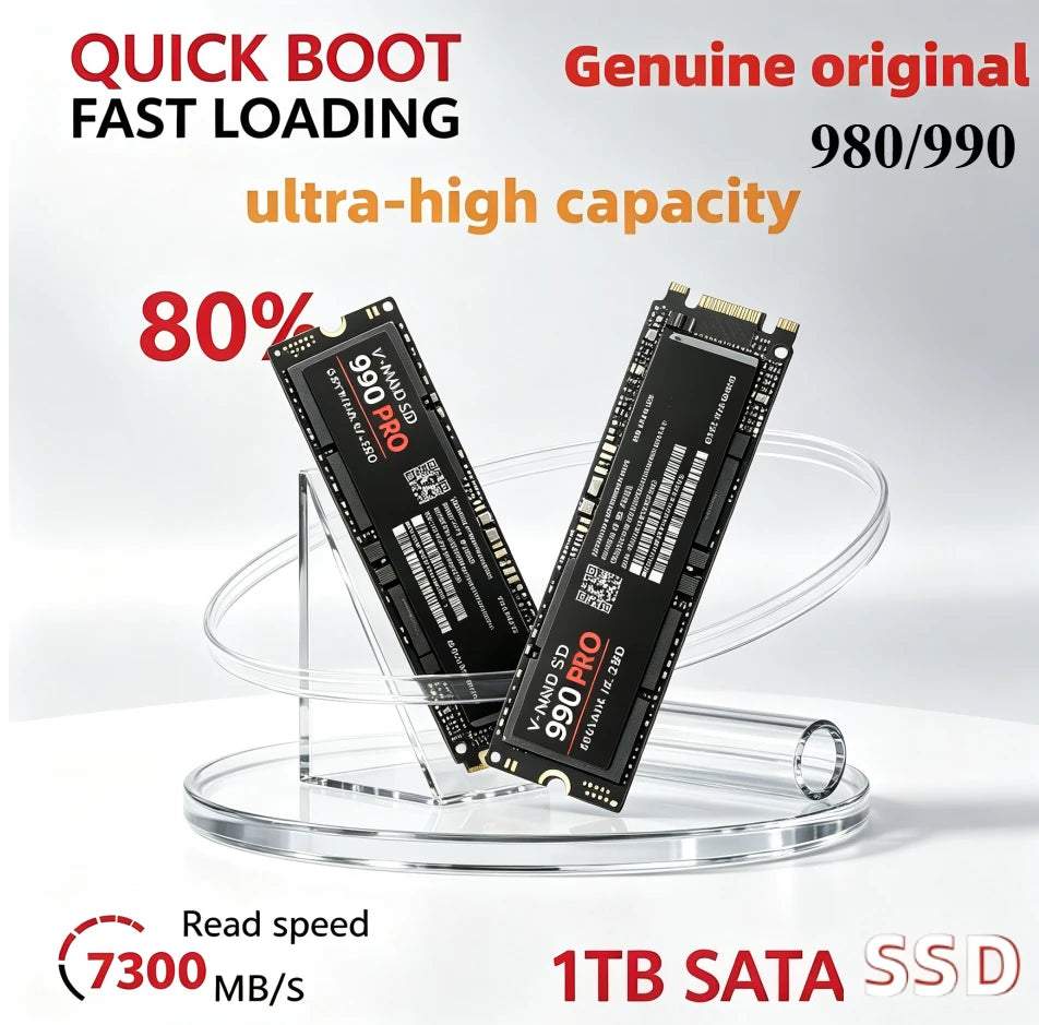 [Brand+]  980Pro 990Pro 1TB M.2 PCIe 4.0 NVMe 7400MB/s Max Transfer Speed Stable Internal Solid State Drive For Gaming Laptop PC