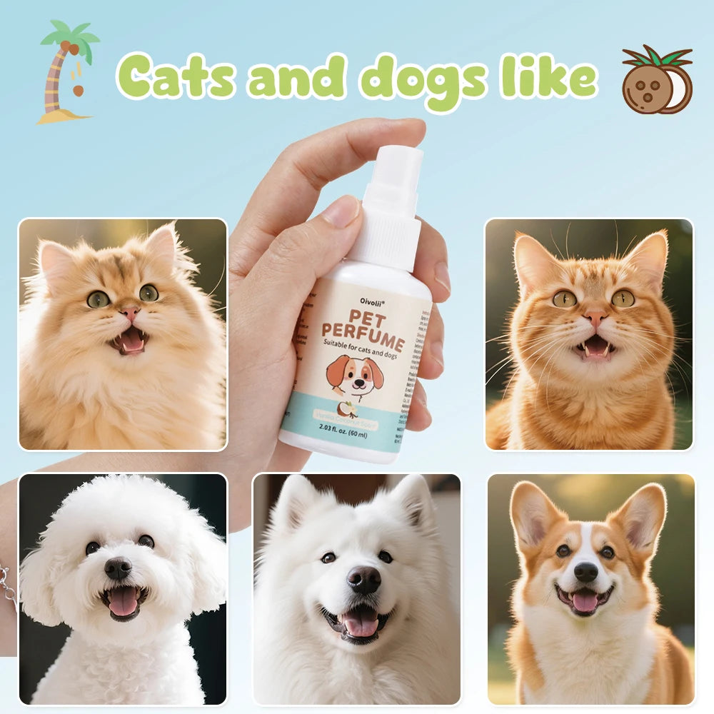 Vanilla Coconut Scent Pet Perfume Natural Formula Long Lasting Fragrance Gentle  For Pet Grooming And Home Use For Dogs And Cats