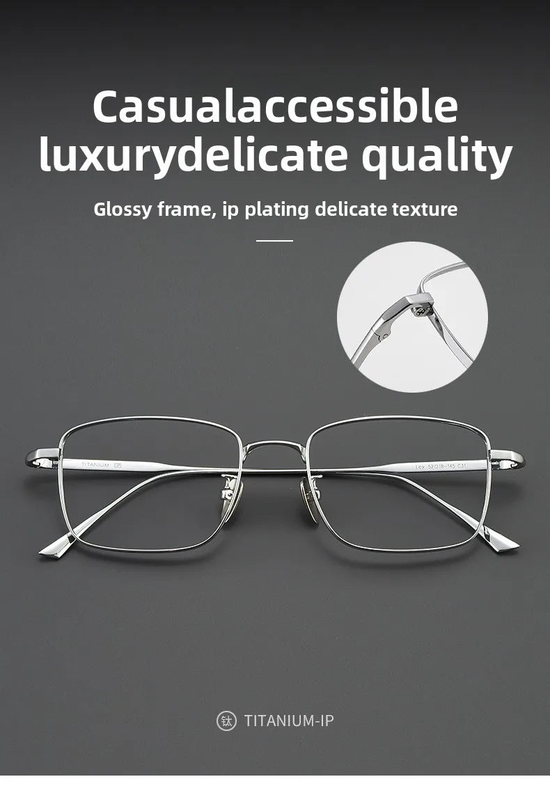 CLLOIO Pure Titanium Wire Retro Half Frame Glasses Men Women Fashion Reading Glasses Optical Prescription Progressive Eyeglasses