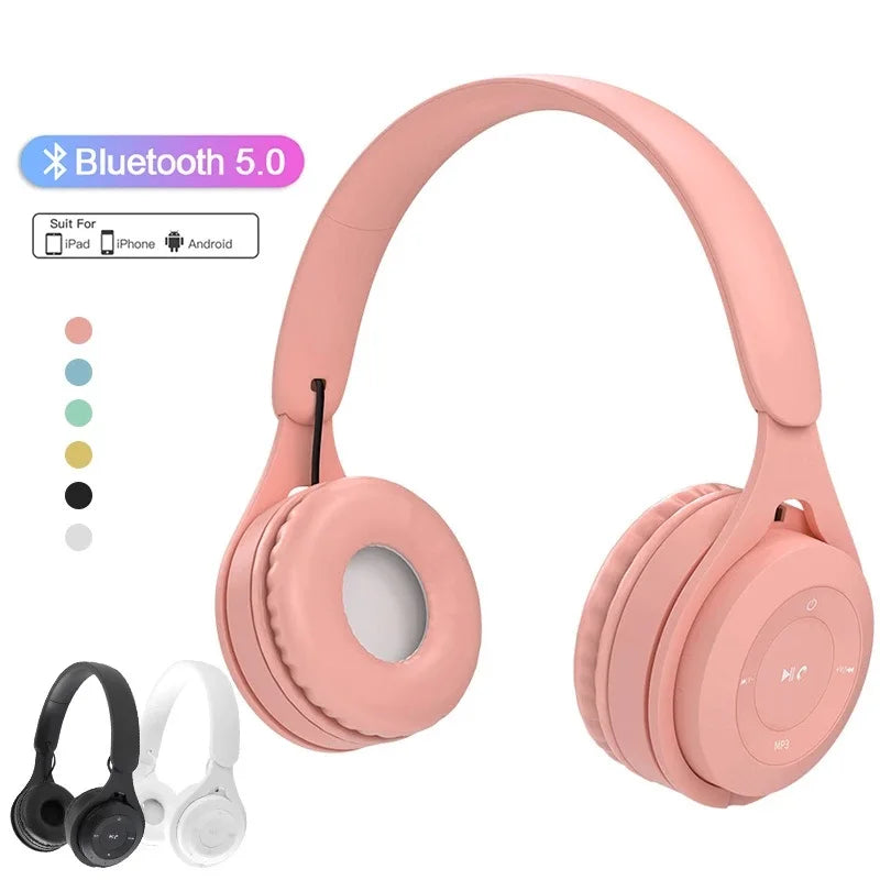 Y08 Wireless Bluetooth Headphone  Macaron Headphones Stereo Headband Gaming Headset with Mic Gamer Girl Gift for Mobile Tablet