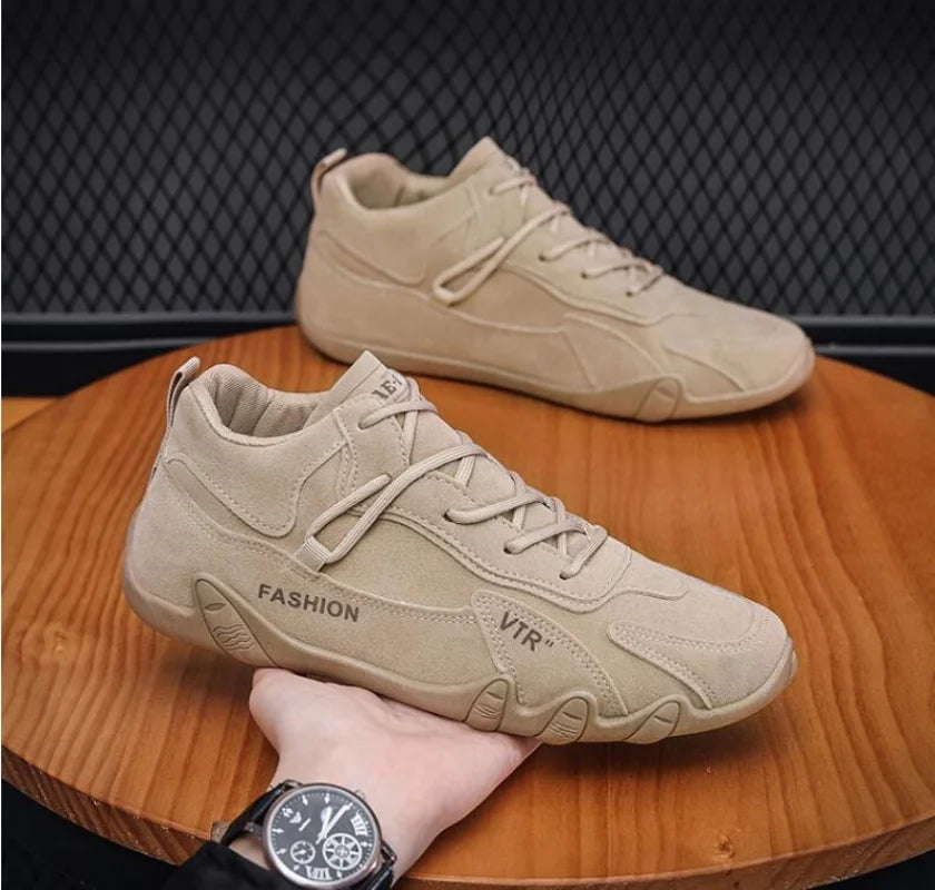 Waterproof Leather Ankle Boots for Men Waterproof Sneakers lace Up Leather Casual Sneakers for Men Casual Motorcycle Shoes