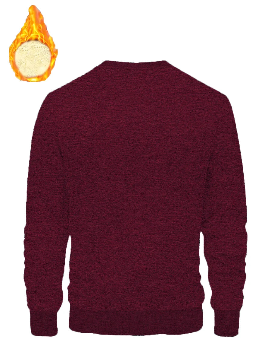 Lamb Fleece Round Neck Top for Men in Winter with Thick and Warm Fleece Hoodie