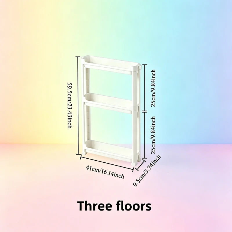 9.5cm Slim 3-Tier Door Gap Storage Cabinet, Narrow Side Shelf, Perfect Organizer for Bathroom & Kitchen Sundries Storage