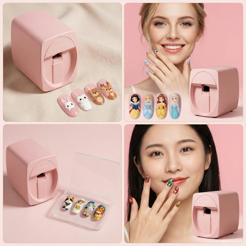Nail Art Printer Portable 3D Nail Painting Machine, Massive Design, Mobile App Control DIY Nail Printer, Suitable for Family SA