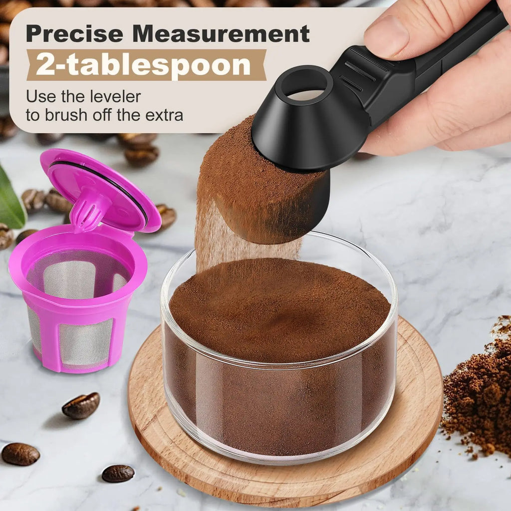 New No Spill Coffee Scoop Reusable Protein Powder Spoon Sliding Spoon Funnel for Milk&Supplements Kitchen Gadgets