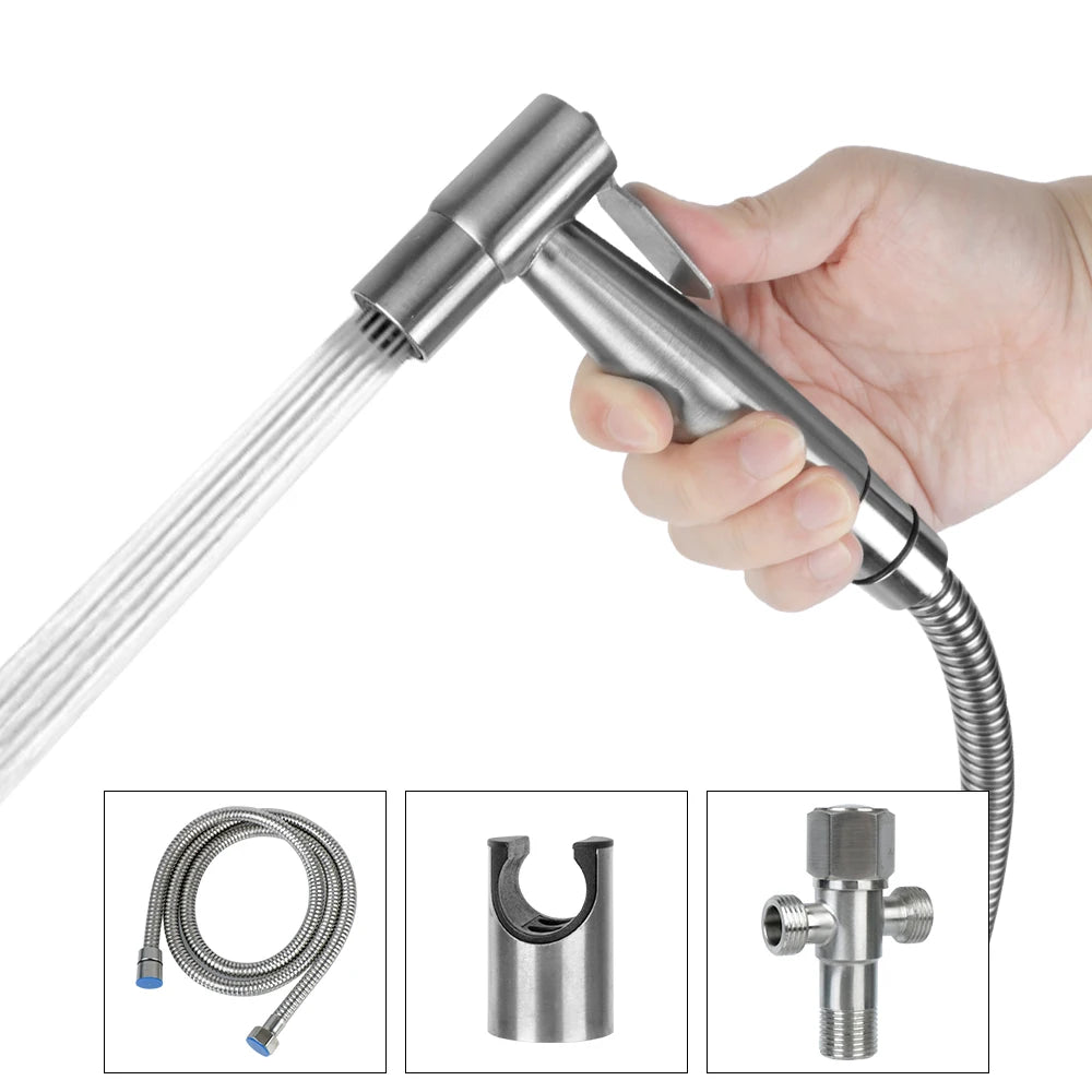 Self cleaning Bidet sprayer set For toilet Handheld Stainless Steel For Bathroom hand sprayer Hand Bidet faucet shower head