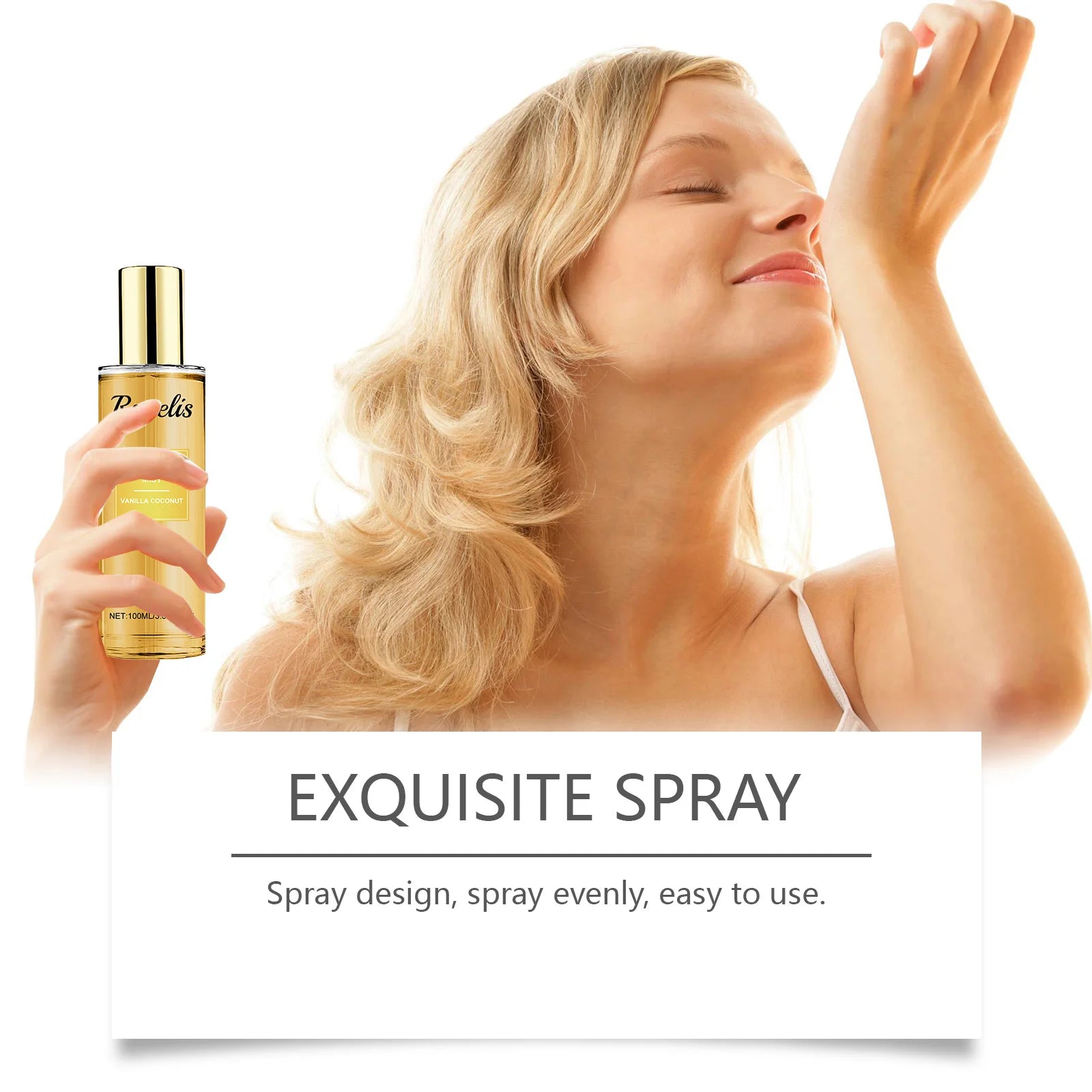 Vanilla Coconut Fragrance Spray, Long-Lasting Fresh Body Spray, Floral and Fruity Refreshing Body Fragrance