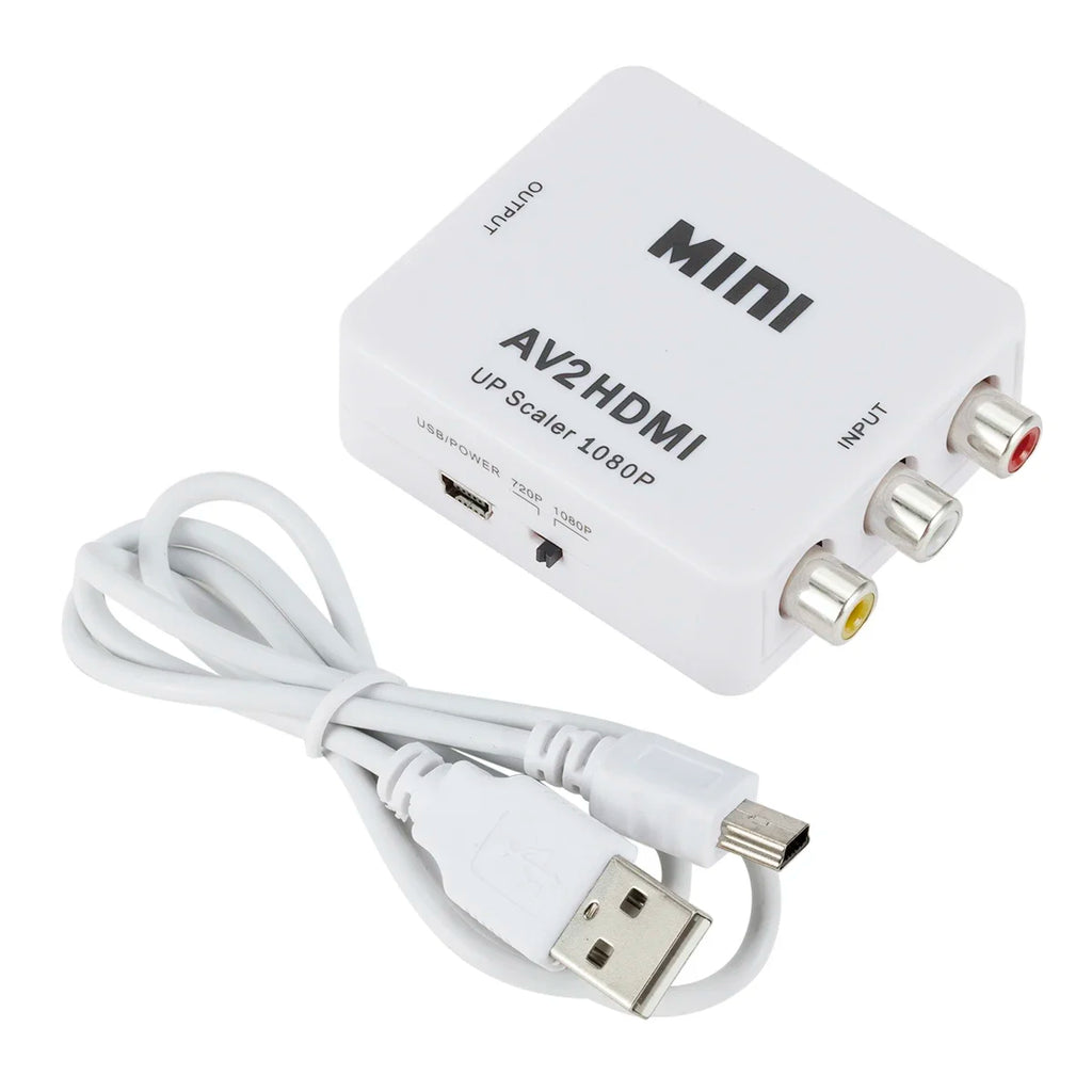 1080P RCA AV To HDMI-compatible Adapter Converter AV2HD Audio Video Cable CVBS AV Adapter with USB Cable