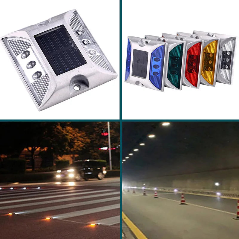 Popular Square High Brightness Ip68 Flashing or Flicker Traffic Marker Light Reflective Aluminum Led Cat Eye Solar Road Stud New