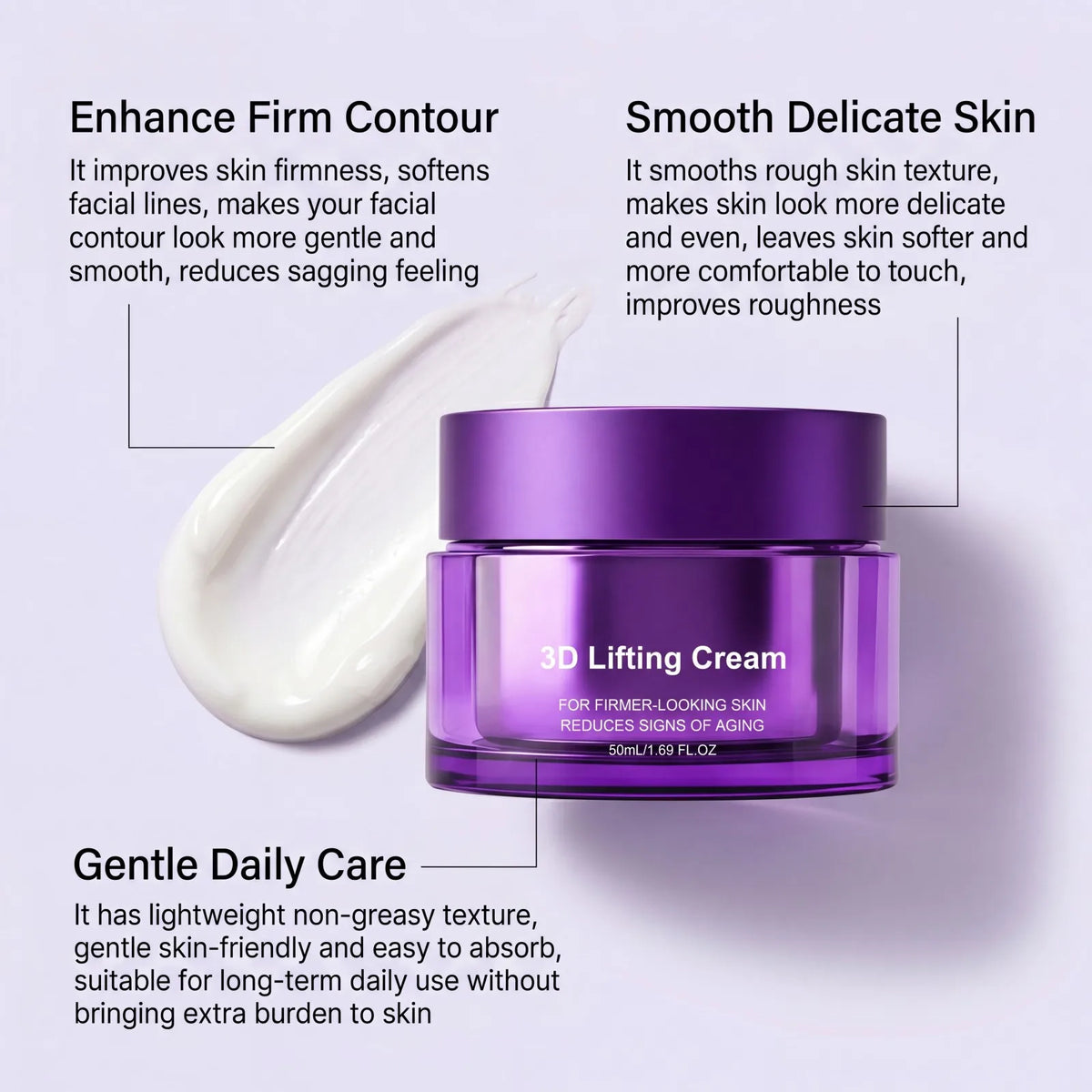 3D Lifting Face Cream Firming Contour Smooth Fine Lines Deep Hydrating Repair Moisturizer Skin Elasticity Face Care Cream 50ml
