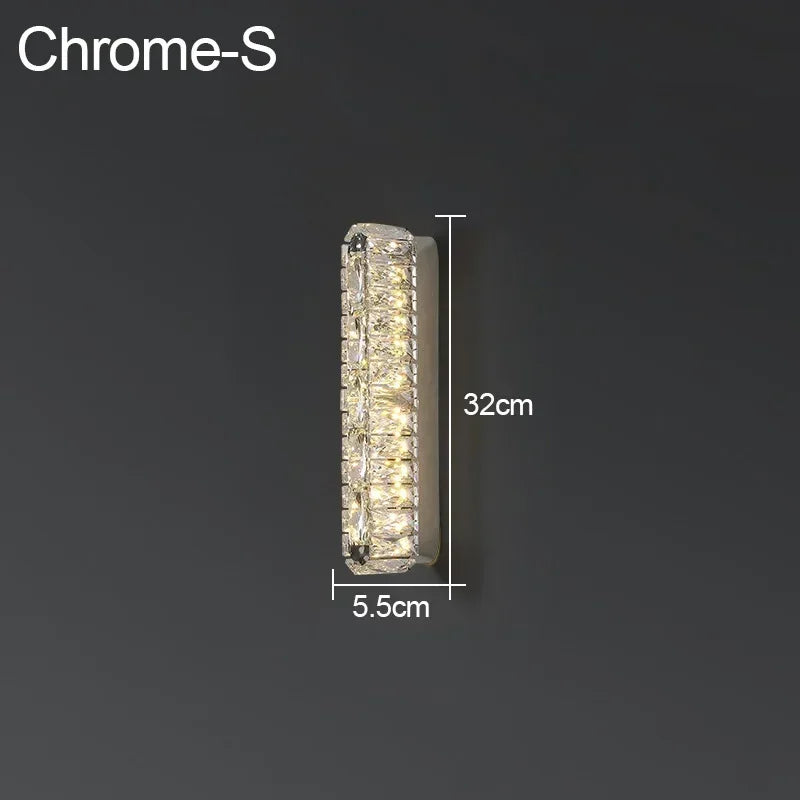 Luxury Modern LED Crystal Remote Control Wall Lamps for Living Room Bedroom Decoration Indoor Lights Fixtures Home Wall Decor