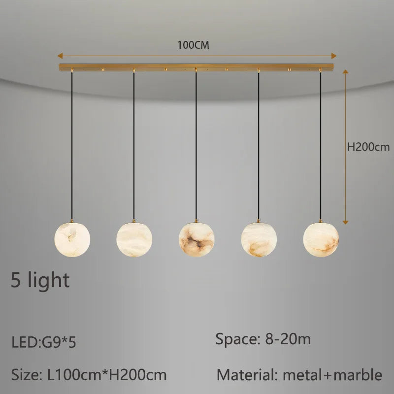 2026 New Modern Staircase Decor Lighting Luxury Marble Chandeliers Duplex Villa Loft Dining Room Hall Living Room Pendant Lights