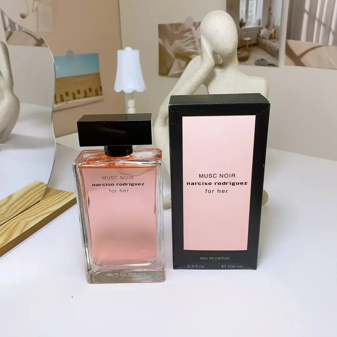 100ml Elegante musk floral eau de toilette para mulheres, perfume de garrafa rosa de luxo, fragrância dia para noite