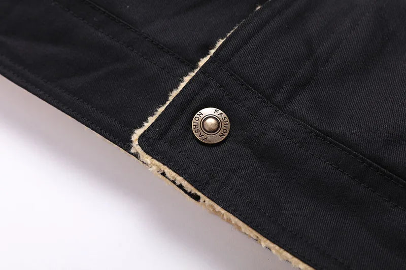 Jacket Men Solid Coat Turn Down Collar Single Breasted Full Sleeve Slim Fit Work Casual Pocktes Thick Warm Jackets Autumn Winter