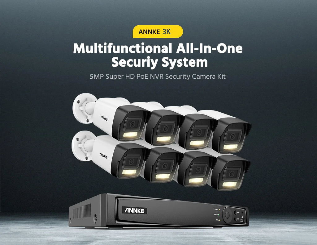 ANNKE 4K Ultra HD POE Video Surveillance System 8CH H.265+ NVR With 12MP Security Cameras CCTV Kit Audio Recording 8MP Ip camera