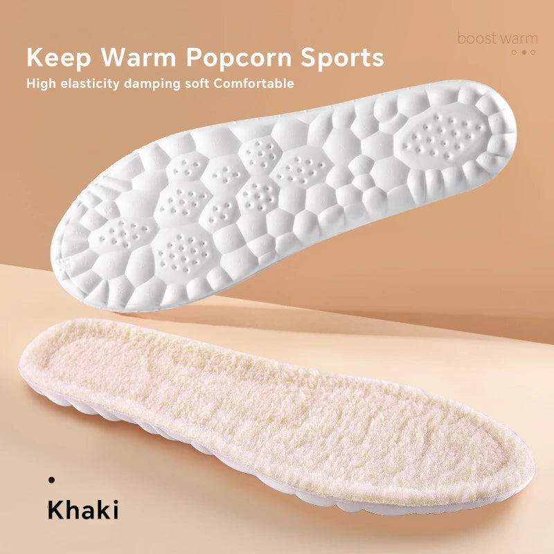 1Pairs Self Heating Insoles Thermostatic Thermal Insole Genuine Cashmere Massage Arch Support Shoe Pad Heated Pads Winter Women